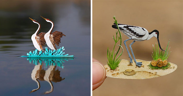 44 Realistic Tiny Paper Sculptures Of Animals That This Duo Has Created