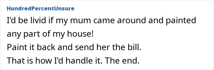 Comment about mom redecorating lounge while daughter is in labor, expressing frustration and suggesting a solution. Comment about mom redecorating lounge while daughter is in labor, expressing frustration and suggesting a solution.