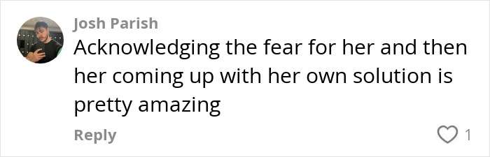 Comment discussing negative reinforcement and overcoming fear in parenting.