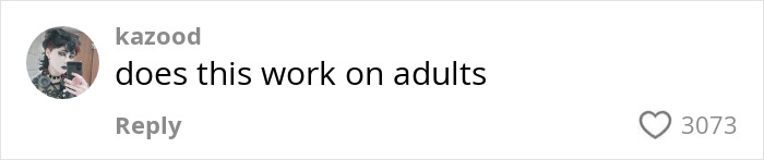 Comment questioning effectiveness of negative reinforcement for adults, with 3073 likes.