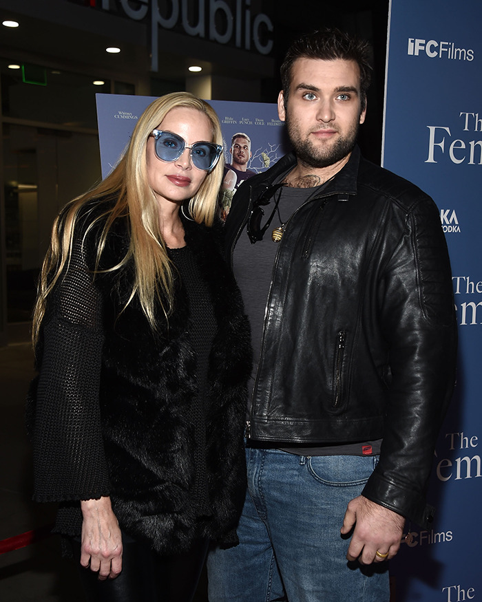 Christina Fulton and Weston Coppola Cage posing at a film event.