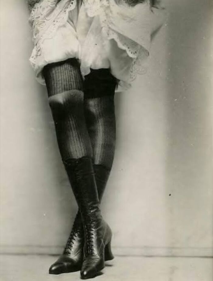 Vintage stockings and boots from more than a hundred years ago, showcasing fashion that resonates today.