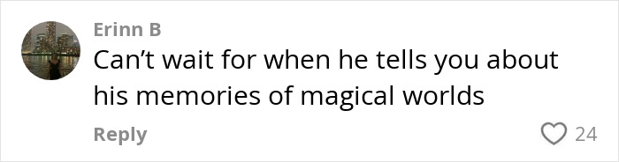 Comment by Erinn B expresses anticipation about magical world memories, related to parents' controversial baby cave visit in Thailand.