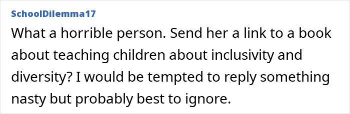 Comment about inclusivity and diversity concerning a child's face at a birthday party.