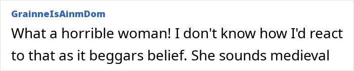 Text comment expressing disbelief about a parent's reaction at a birthday party.