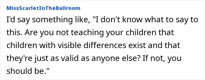 Text expressing the importance of teaching children about visible differences.