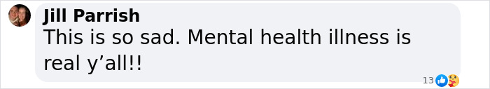Comment on mental health awareness highlighting its real impact.