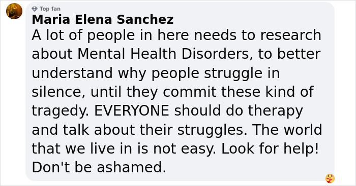 Comment on mental health disorders emphasizing therapy and seeking help.