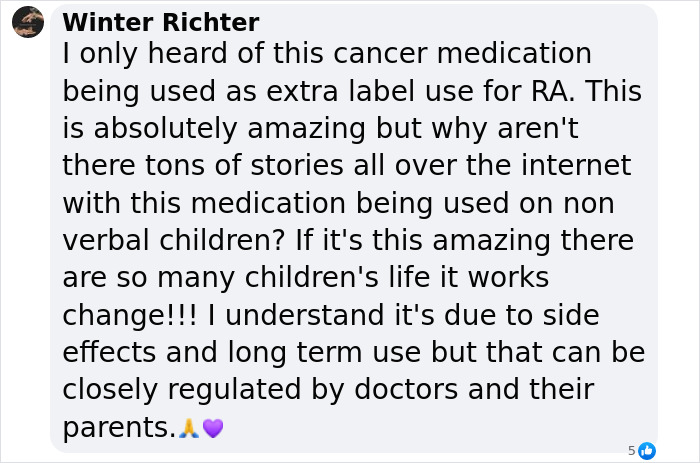 Text mentioning a medication's effects on nonverbal children and discussing its regulated use.