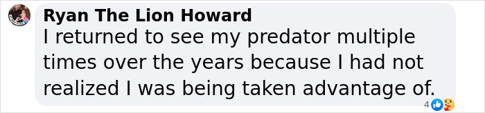 "Text message discussing returning to predator, related to Kevin Spacey claims.