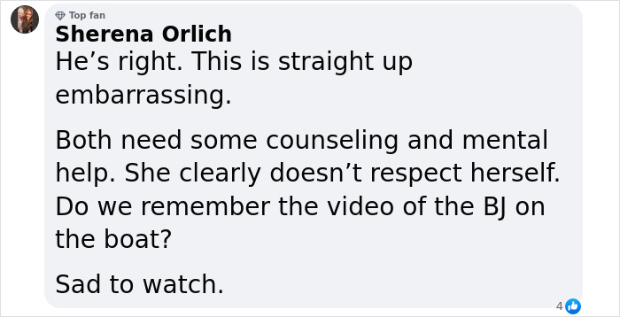 Facebook comment criticizing Bianca Censori's controversial Grammys dress. Facebook comment criticizing Bianca Censori's controversial Grammys dress.