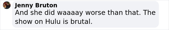 "Comment about Ruby Franke on Hulu, describing it as brutal. "Comment about Ruby Franke on Hulu, describing it as brutal.