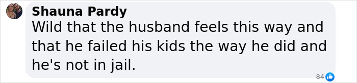 Social media comment discussing a situation involving the momfluencer abuser and her husband. Social media comment discussing a situation involving the momfluencer abuser and her husband.