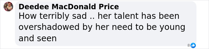 Comment discussing Vera Wang's red carpet fashion and perceptions of age. Comment discussing Vera Wang's red carpet fashion and perceptions of age.