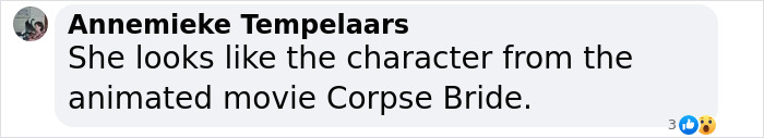 Comment on Vera Wang's red carpet look, likening it to a character from "Corpse Bride. Comment on Vera Wang's red carpet look, likening it to a character from "Corpse Bride.