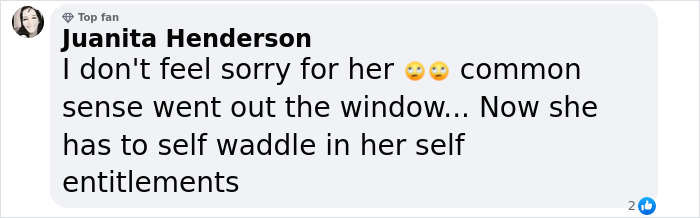 A comment criticizing a woman's actions after a shark incident. A comment criticizing a woman's actions after a shark incident.