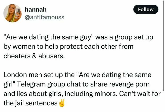 Tweet discussing contrasting uses of group chats for social justice versus spreading harmful content.