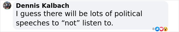 Comment criticizing Oscars presenters, mentioning political speeches and using sarcastic quotes for "not" listening. Comment criticizing Oscars presenters, mentioning political speeches and using sarcastic quotes for "not" listening.