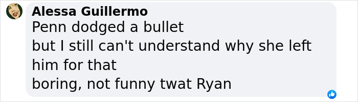 Comment mentioning Blake Lively with opinions on personal relationships.