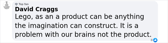 Comment discussing Lego's neutrality amid backlash involving anti-LGBT claims. Comment discussing Lego's neutrality amid backlash involving anti-LGBT claims.