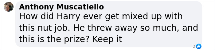 Comment about Meghan Markle being called difficult by palace staff.