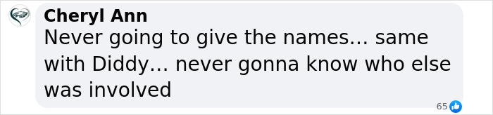 Social media comment speculating on secret Epstein documents involving celebrities.