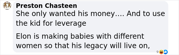 Text message discussing Elon Musk's relationship and legacy, expressing opinions on his motives.