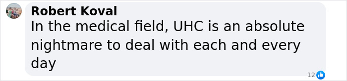 Text message criticizing UnitedHealthcare's challenges in the medical field. Text message criticizing UnitedHealthcare's challenges in the medical field.