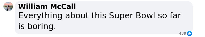 Text message critique of Super Bowl, referring to it as boring. Text message critique of Super Bowl, referring to it as boring.