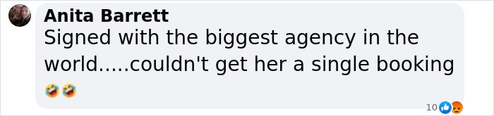 Comment discussing agency's inability to secure bookings, related to Hollywood buzz around Meghan Markle.