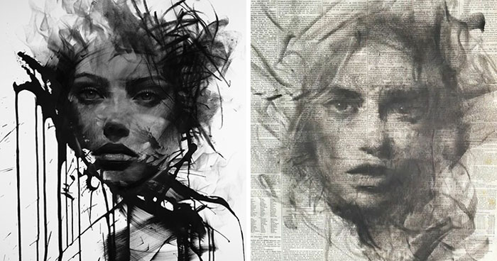 This Artist Captivates Audiences With His Visually Impactful Portraits Drawn Solely With Charcoal (44 Pics)