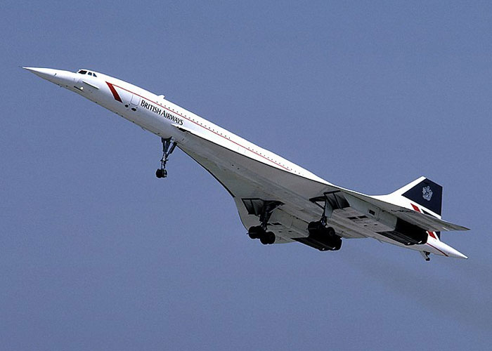 Concorde jet in flight, represents good products that failed.