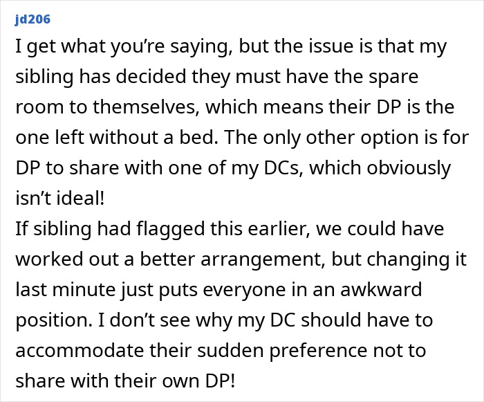 Text conversation about a person not wanting to share a room, causing inconvenience. Text conversation about a person not wanting to share a room, causing inconvenience.