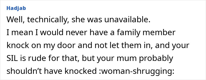 Text discussing family dynamics and boundaries, with viewpoint on mother-in-law and sister-in-law interaction. Text discussing family dynamics and boundaries, with viewpoint on mother-in-law and sister-in-law interaction.