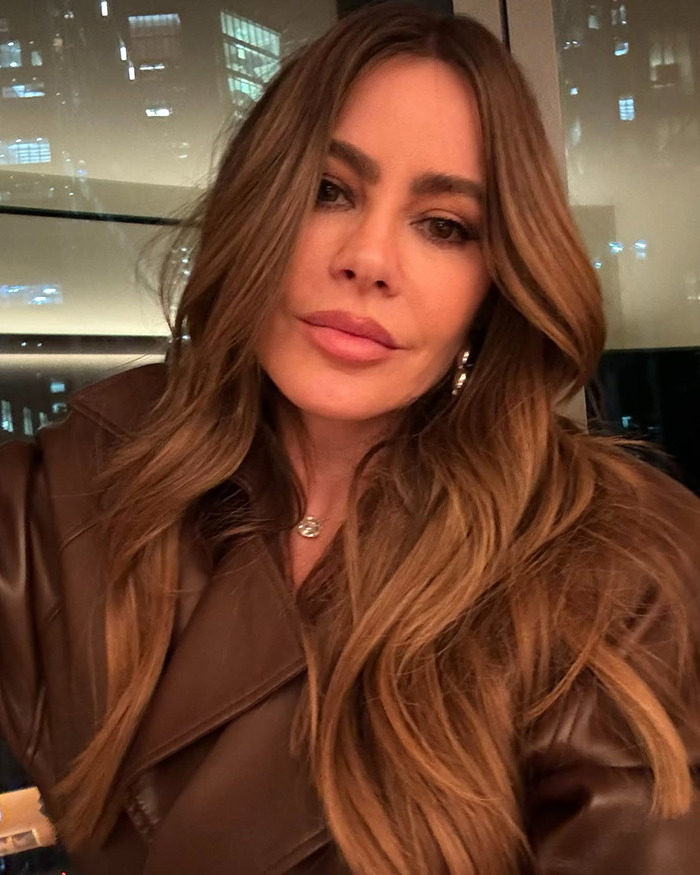 Sofia Vergara poses for a selfie.