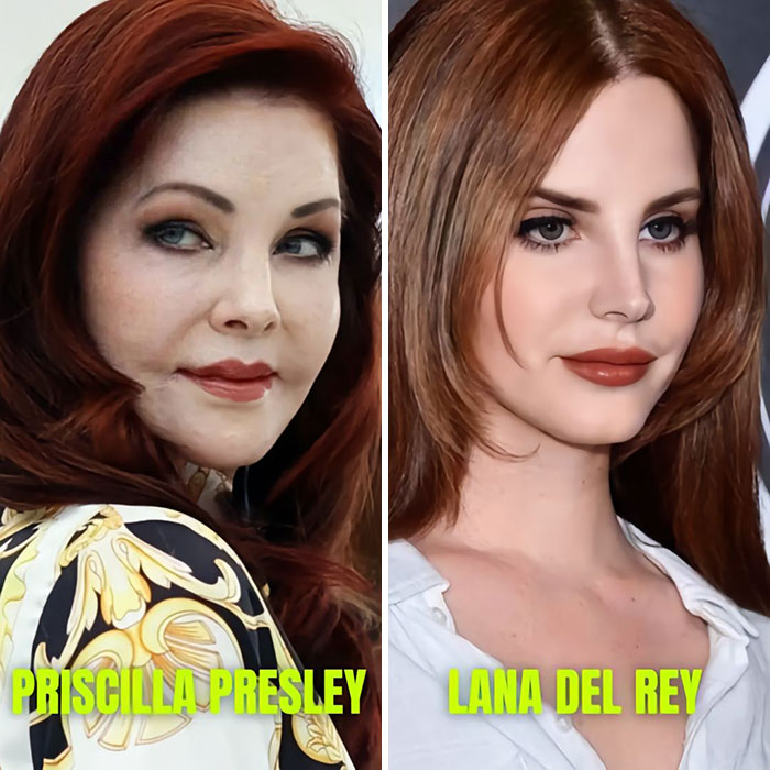 Old and young actors with striking resemblance for 'The Substance' doppelganger feature.