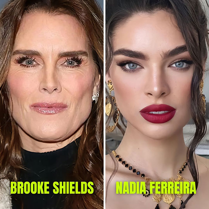 Two actors who could doppelganger each other, one older and one younger, side by side.