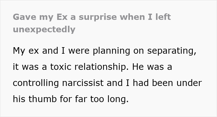 Woman Escapes Toxic Relationship, Leaves One Last Surprise For “Controlling Narcissist” Woman Escapes Toxic Relationship, Leaves One Last Surprise For “Controlling Narcissist”