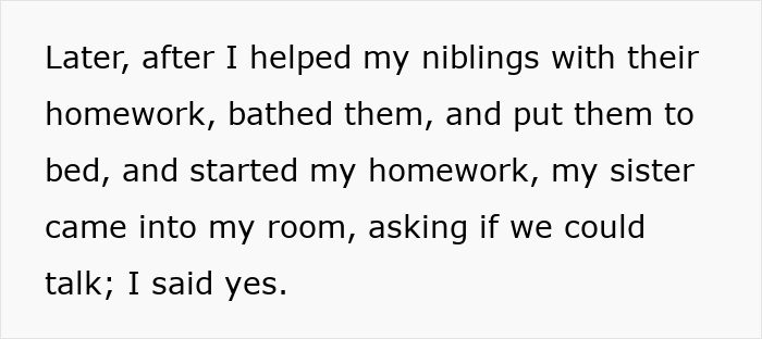 Text about prioritizing future over babysitting, discussing helping with homework.