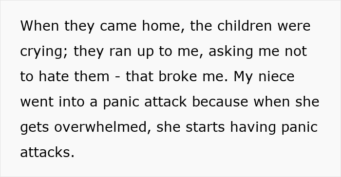 Text expressing emotional aftermath of prioritizing future over babysitting.