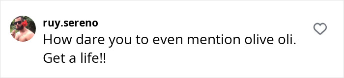 Comment reacting to kitchen advice about toxic items, referencing olive oil. Comment reacting to kitchen advice about toxic items, referencing olive oil.
