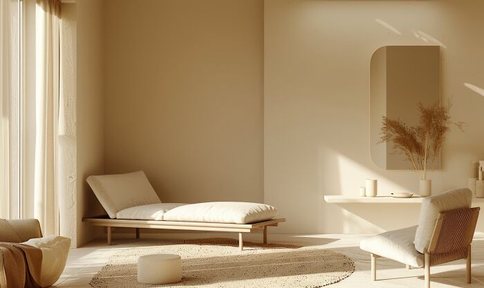 Minimalist interior design featuring neutral colors and natural light, connecting to recent fashion trends people hate.