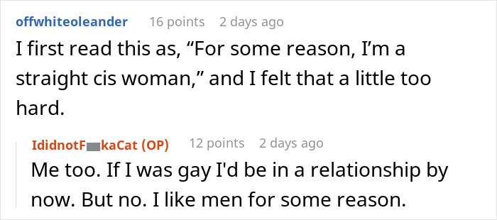 Text exchange discussing identity and relationships in response to a comment about daughter wearing suit to prom. Text exchange discussing identity and relationships in response to a comment about daughter wearing suit to prom.