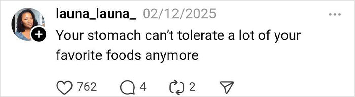 Instagram post discussing unexpected effects, including hair loss, from weight loss.