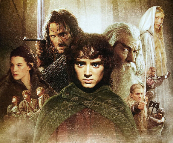 Fantasy movie Lord of the Rings characters collage for an unpopular opinion poll.