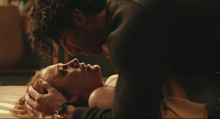 Justin Baldoni and Blake Lively in an intense moment, capturing the essence of an unpopular opinion poll about romance and tension from 