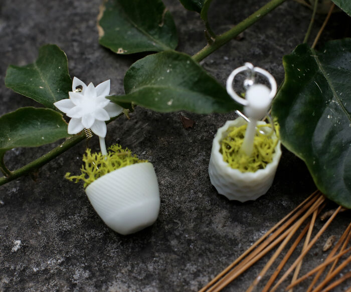 We Make Wearable Plant Holders, Here Are The Earrings (9 Pics)