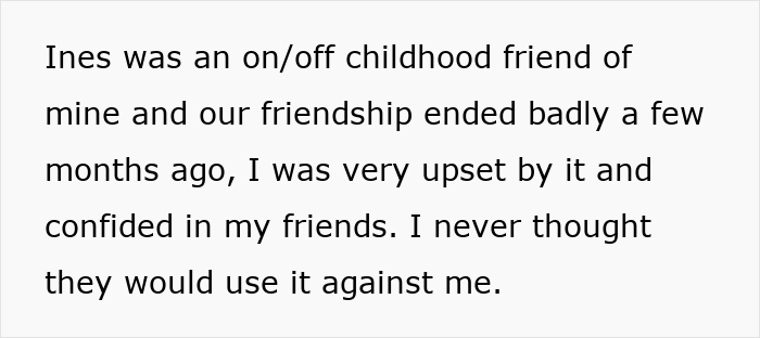 Text discussing a woman's friendship ending, with friends assuming she's a lesbian. Text discussing a woman's friendship ending, with friends assuming she's a lesbian.