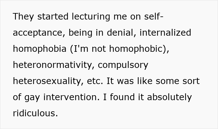 Text discussing assumptions about a woman's sexuality, mentioning denial, heteronormativity, and self-acceptance. Text discussing assumptions about a woman's sexuality, mentioning denial, heteronormativity, and self-acceptance.