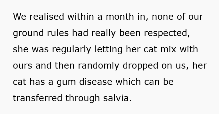Text describing a friend's concerns about letting a woman stay longer than planned.